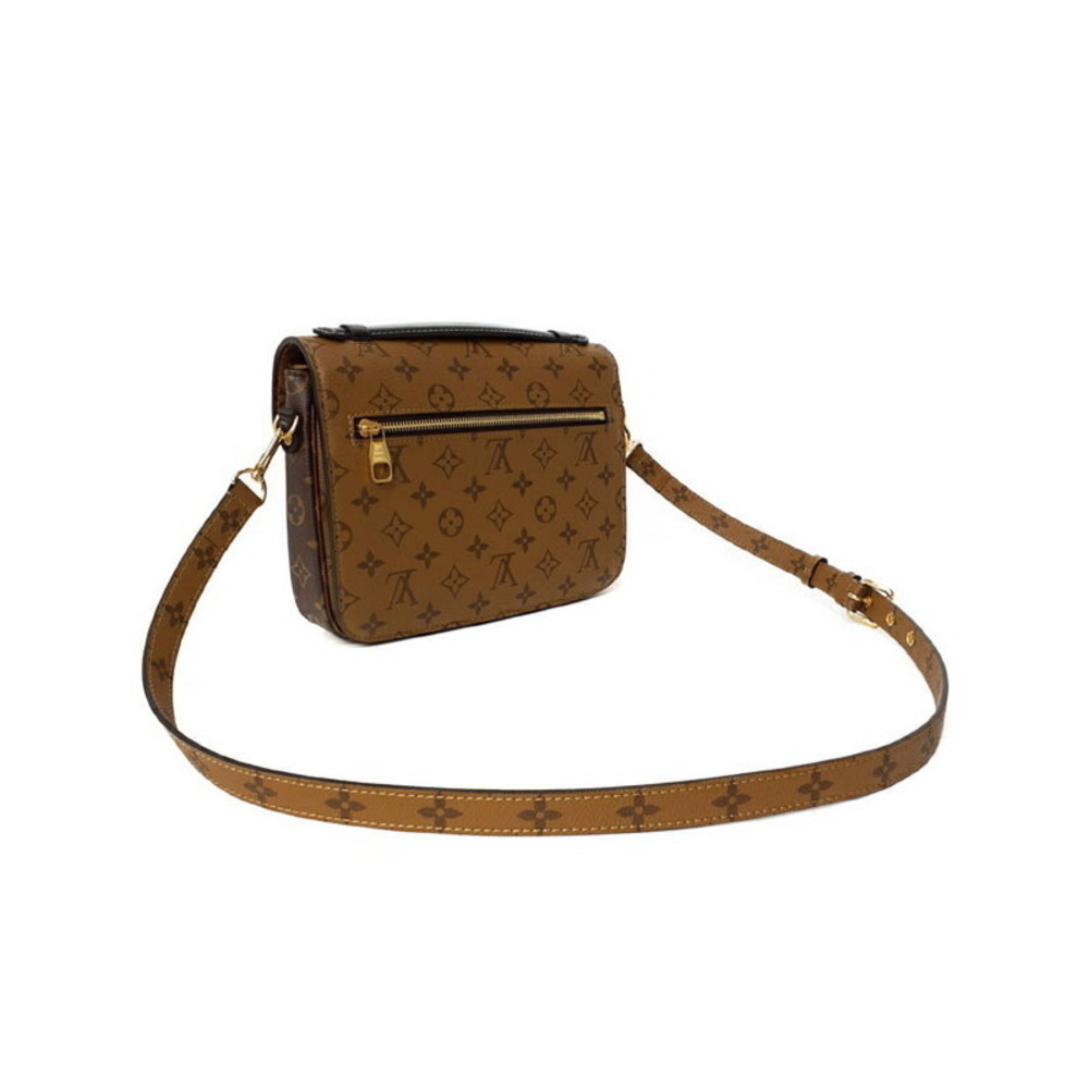 Louis Vuitton Bag Monogram Brown Pochette Reverse Metis Leather